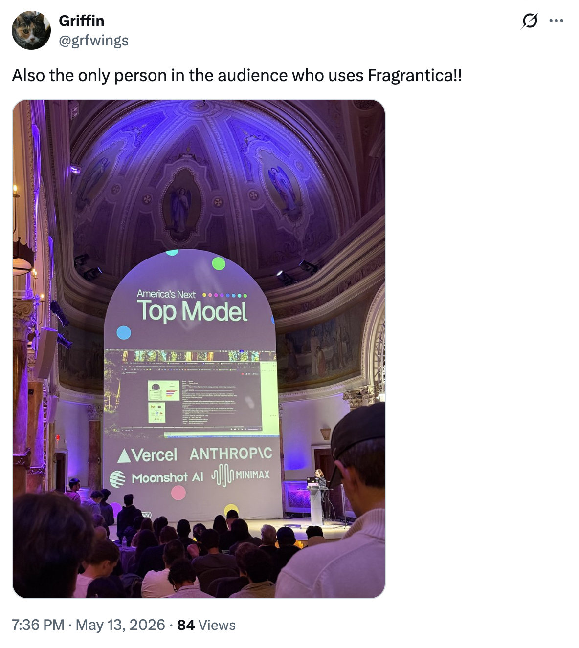 grfwings on X post containing a photo of Kathryn presenting at the hackathon